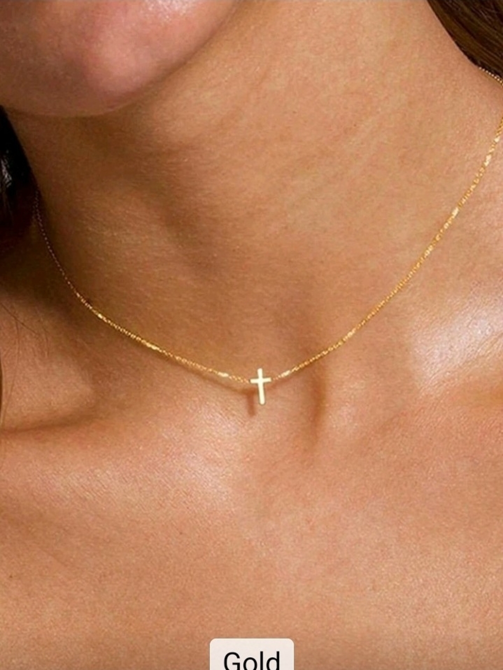 Delicate Gold Cross Pendant Necklace - Women Jewelry
